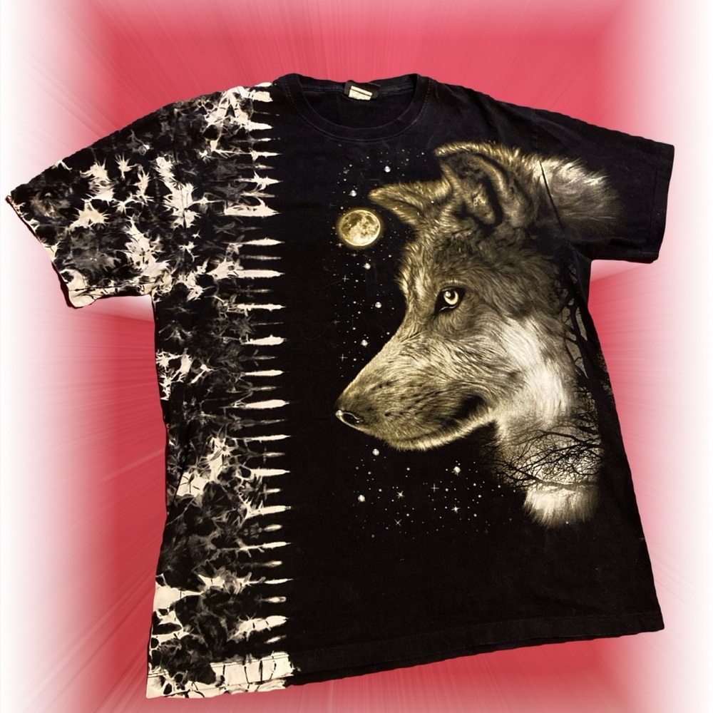 Wolf Graphic Black and White Men's Short Sleeve Tee
